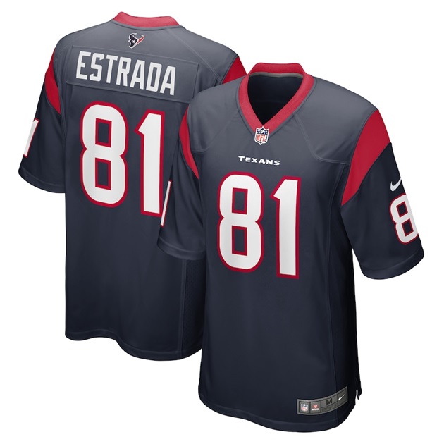 mens nike drew estrada navy houston texans game player jersey